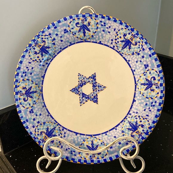 Chanukah Large Ceramic Serving Platter Tray Plate Festival of Lights - Picture 1 of 10